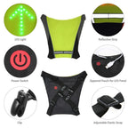 Turn Signal Cycling Reflective Safety LED Vest Cyclist Outdoor Waterproof