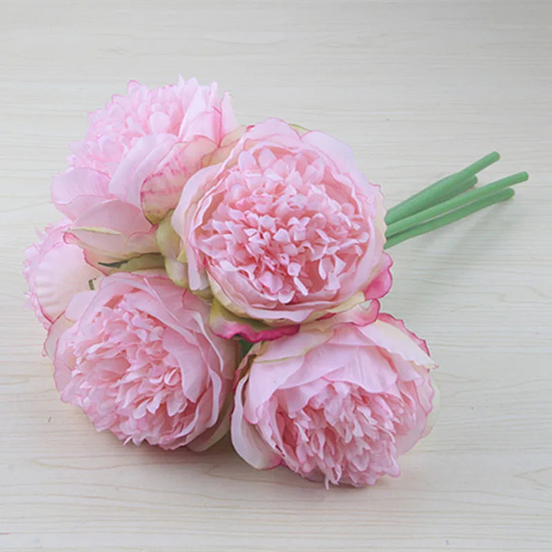 Large Peony Silk Flower Bouquet Set