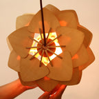 Handcrafted Wooden Pine Cone Pendant Light