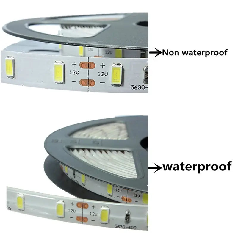 Waterproof 5M LED strip light in warm and cool white