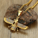 Rhinestone Ahura Mazda Zoroastrian Pendant Necklace