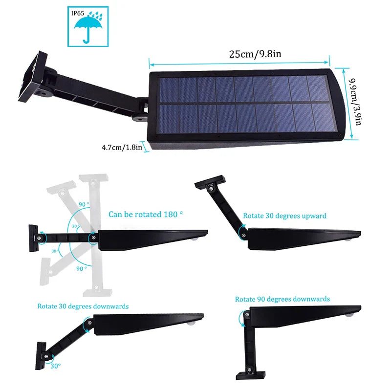 Lumenova SolarTech Solar LED Wall Light 900lm | 48 LEDs | 4 Lighting Modes | Motion Sensor & Swivel Arm | IP65 Weatherproof