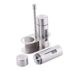 Stylish set of stainless steel mills with a practical and elegant stand