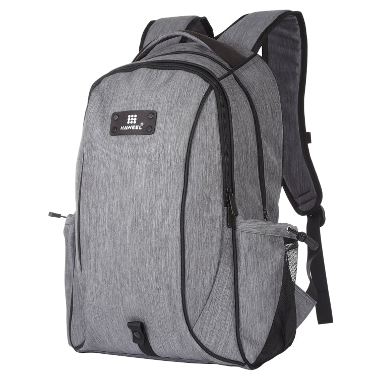 HAWEEL Outdoor Portable Canvas Double Shoulder Laptop Backpack (Gray)
