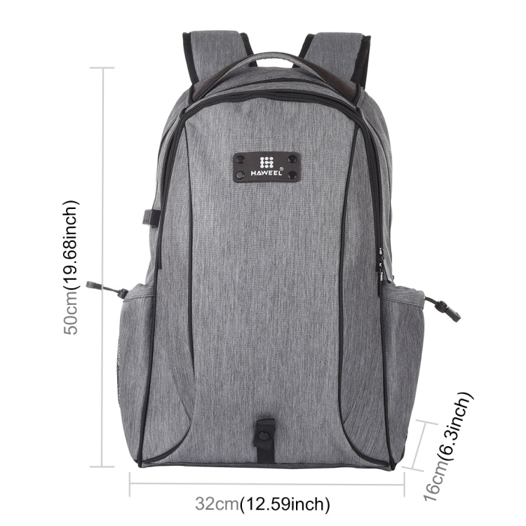 HAWEEL Outdoor Portable Canvas Double Shoulder Laptop Backpack (Gray)