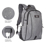 HAWEEL Outdoor Portable Canvas Double Shoulder Laptop Backpack (Gray)