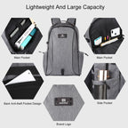 HAWEEL Outdoor Portable Canvas Double Shoulder Laptop Backpack (Gray)