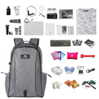 HAWEEL Outdoor Portable Canvas Double Shoulder Laptop Backpack (Gray)