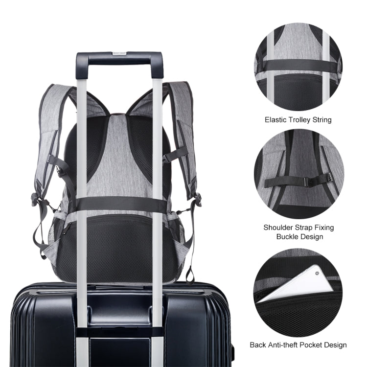HAWEEL Outdoor Portable Canvas Double Shoulder Laptop Backpack (Gray)