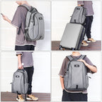 HAWEEL Outdoor Portable Canvas Double Shoulder Laptop Backpack (Gray)