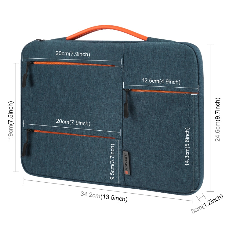 HAWEEL 33.0 cm Sleeve Case Zipper Briefcase Laptop Bag for Macbook, Samsung, Lenovo Thinkpad, Sony, DELL Alienware, CHUWI, ASUS, HP, 13 inch - 13.5 inch Laptops (Navy Blue)