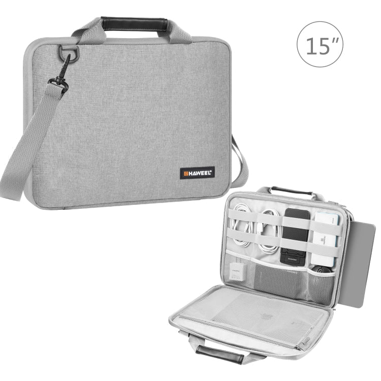 HAWEEL 14.0 inch - 16.0 inch briefcase crossbody laptop bag for Macbook, Lenovo Thinkpad, ASUS, HP (Gray)