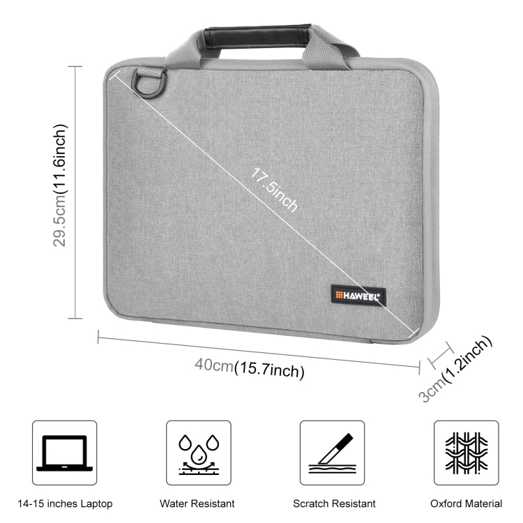 HAWEEL 14.0 inch - 16.0 inch briefcase crossbody laptop bag for Macbook, Lenovo Thinkpad, ASUS, HP (Gray)