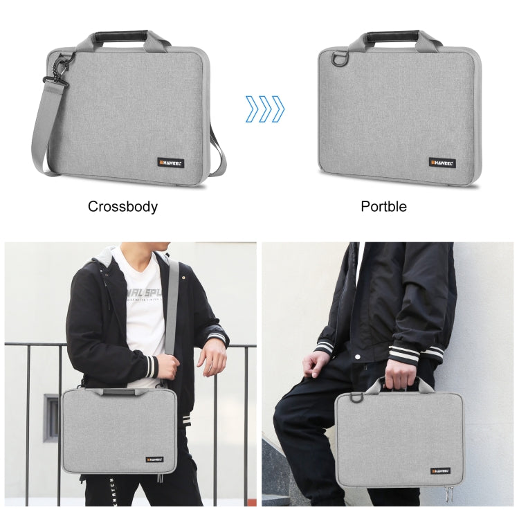 HAWEEL 14.0 inch - 16.0 inch briefcase crossbody laptop bag for Macbook, Lenovo Thinkpad, ASUS, HP (Gray)