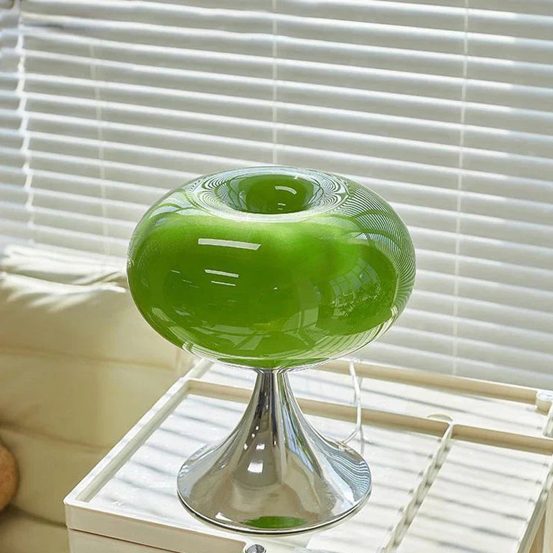 Antique Apple Table Lamp made of Glass | E27 Halogen, Rotary Switch