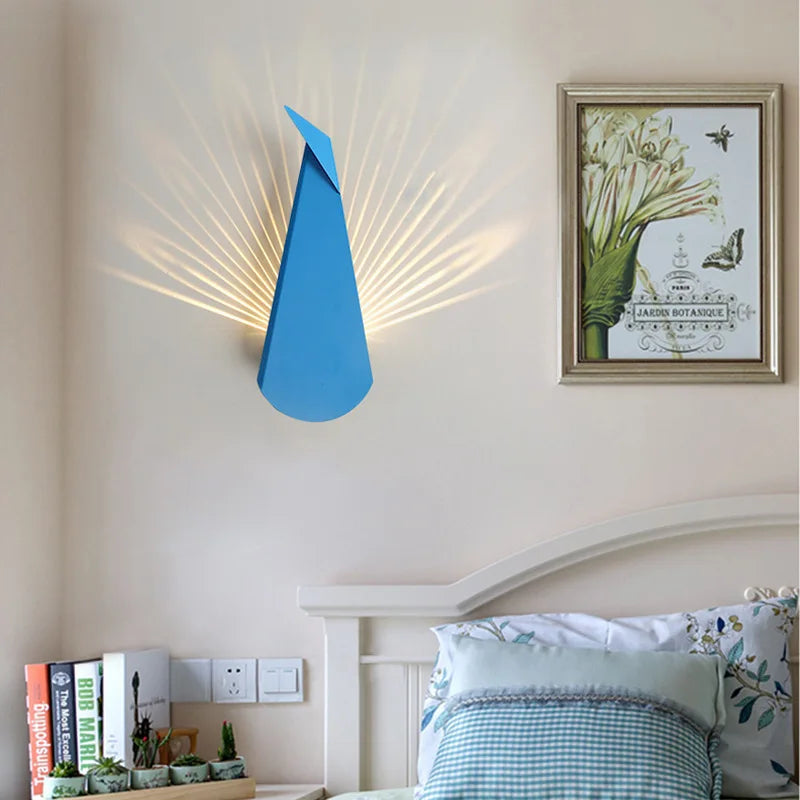 ElegantLuxe - Modern LED Wall Lamp Peacock Feather