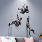 CraftedClimb Climbing Figures Wall Decoration – Inspiring Wall Art of Resin and Iron