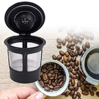 3-Pack Reusable Stainless Steel Coffee Filter Pods with Spoon for 1.0 and 2.0 Brewers