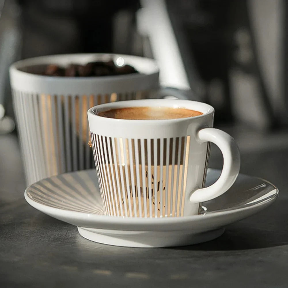 Creative dynamic SLR cup Leopard anamorphic zebra cup Luycho coffee tea cup set with coaster 90ml-225ml