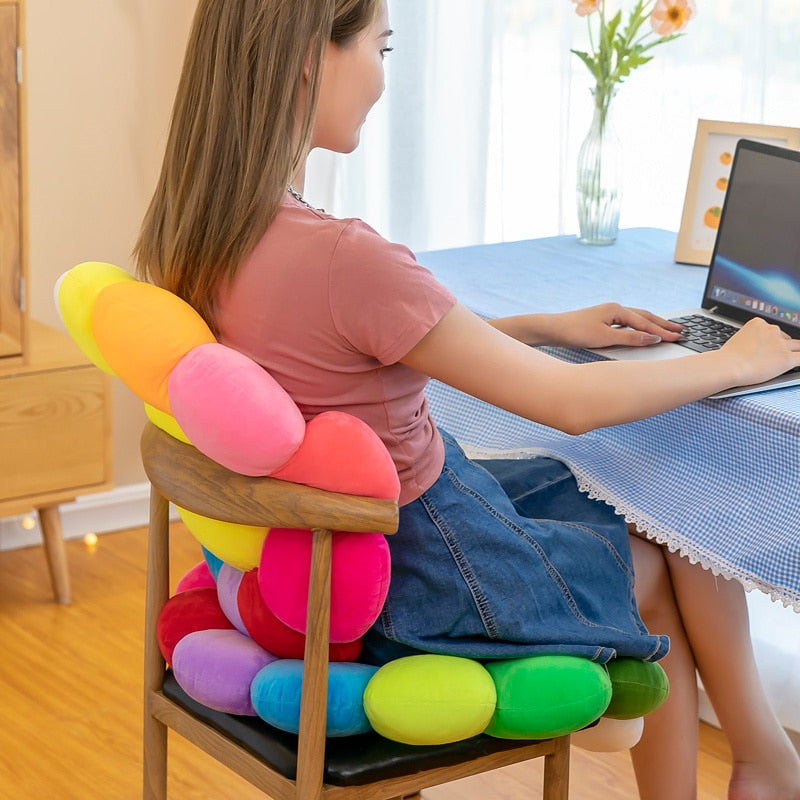 Colorful Sunflower Plush Comfort Seat Cushion