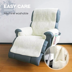 Plush Fleece Recliner and Armchair Protector Pad – Thick, Nonslip Furniture Cover