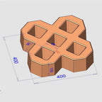 Square tile paving form