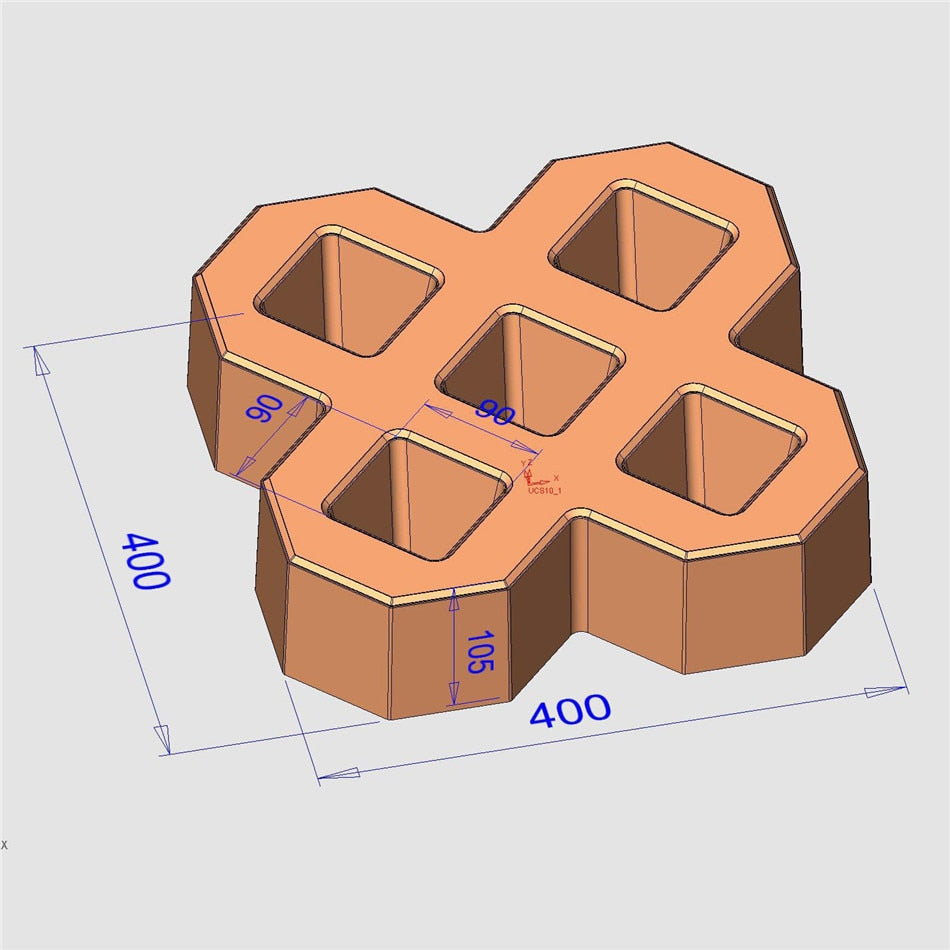Square tile paving form