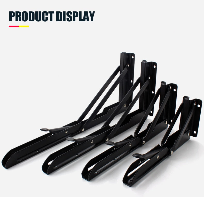 2-piece set collapsible shelf brackets, heavy-duty, made of stainless steel for tables, motorhomes and space-saving