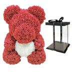 Rose Teddy Bear with Handmade Foam Roses – 40cm
