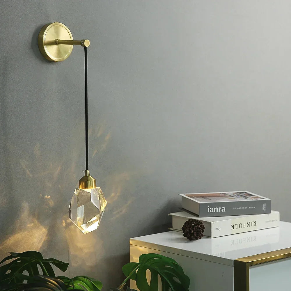 Pendant Lamp Crystal Gold