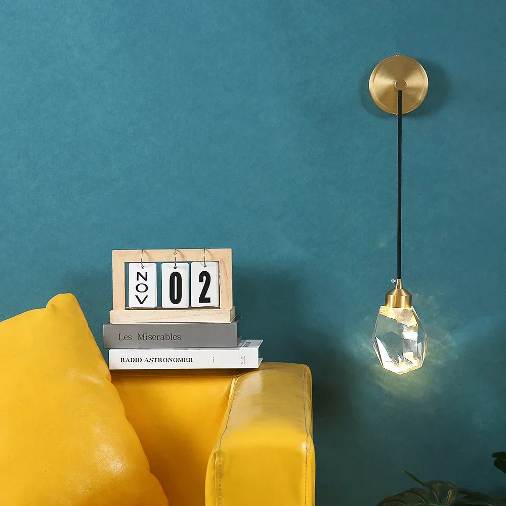 Pendant Lamp Crystal Gold