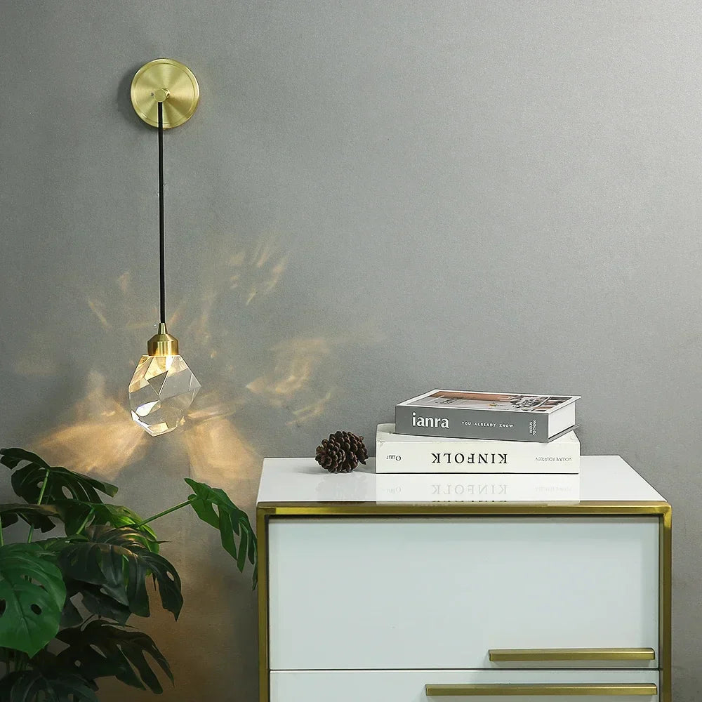 Pendant Lamp Crystal Gold