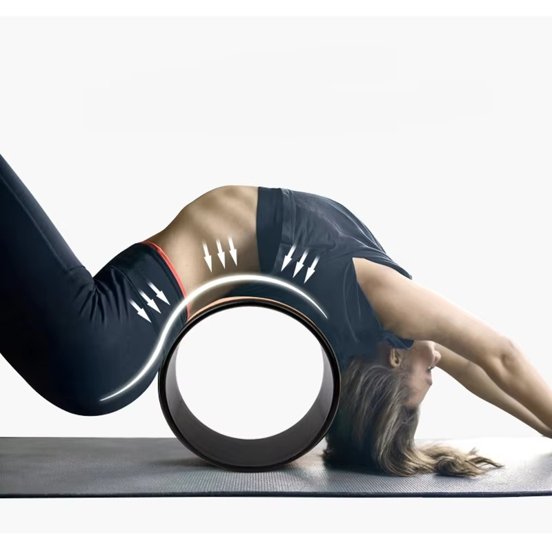 Premium Wood Yoga Wheel for Back Stretching and Full Body Balance Training