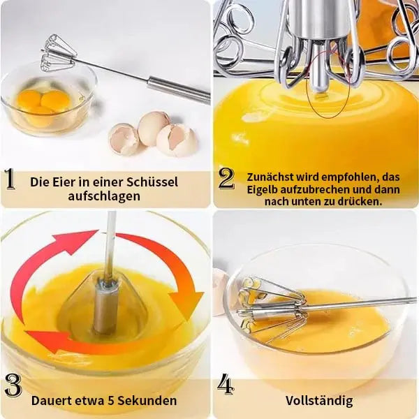 Semi-automatic stainless steel whisk – Fast, robust & without electricity