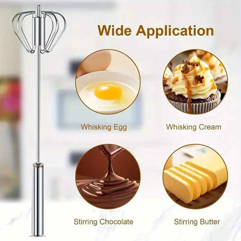 Semi-automatic stainless steel whisk – Fast, robust & without electricity