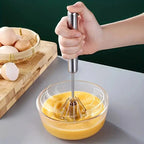 Semi-automatic stainless steel whisk – Fast, robust & without electricity