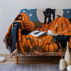 Halloween Cat Throw Blanket
