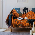 Halloween Cat Throw Blanket