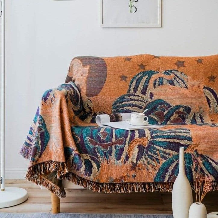 Halloween Cat Throw Blanket