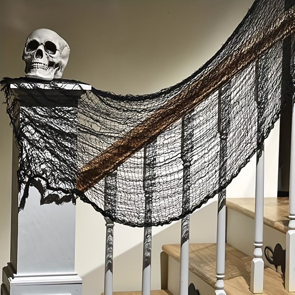 Halloween Black Fabric Hanging Decoration – Polyester Spooky Decor