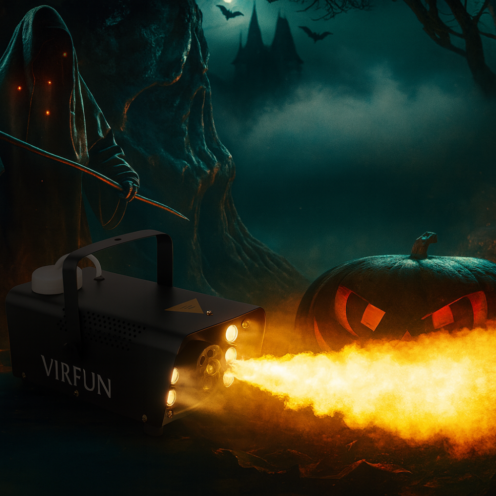 Halloween Fog Machine 500W RGB LED 12 Color 500ml Tank Remote