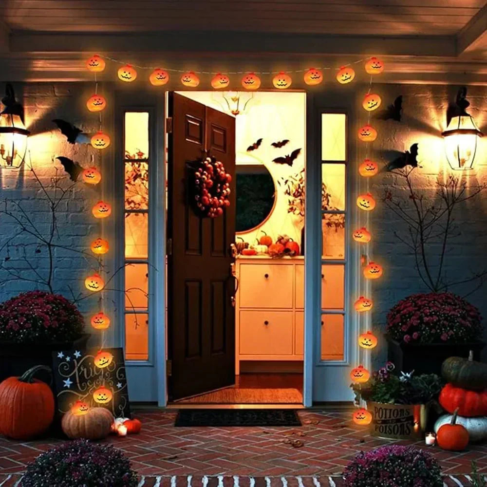 Halloween Pumpkin String Lights | LED Decoration for Indoor/Outdoor