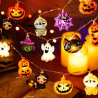 Halloween String Lights | Pumpkin and Spider Design