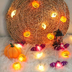 Spooky Halloween String Lights – Battery-Powered Pumpkin Design