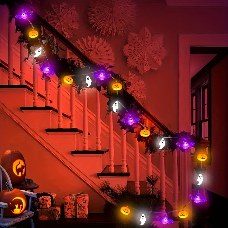 Spooky Halloween String Lights – Battery-Powered Pumpkin Design