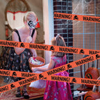 Spooky Halloween Skull Banner – Plastic Warning Tape Decoration