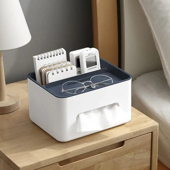 Durable Multifunctional Tissue Box with Storage Compartments