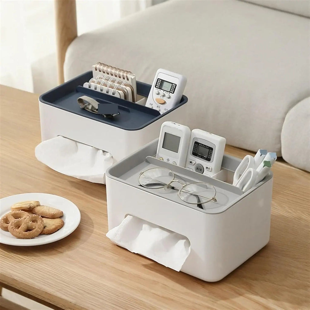 Durable Multifunctional Tissue Box with Storage Compartments