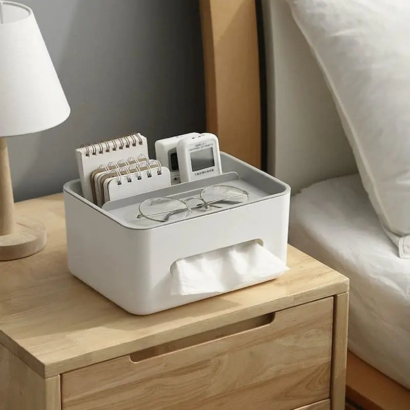 Durable Multifunctional Tissue Box with Storage Compartments