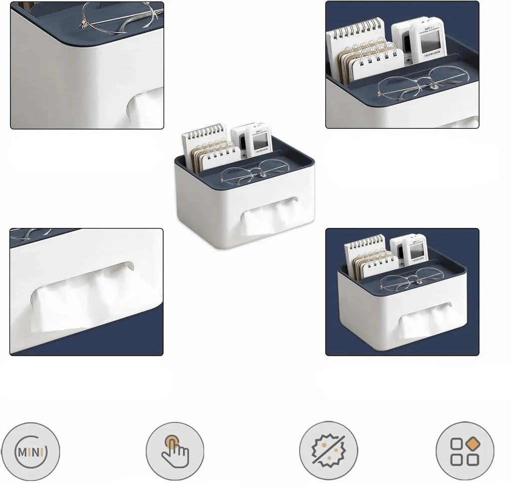 Durable Multifunctional Tissue Box with Storage Compartments